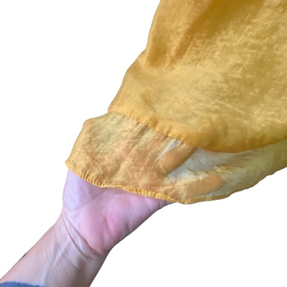 Rubber Ducky Productions, Inc. Golden Tencel Ruffle Mini Wrap Dress SZ S - Picture 5 of 10